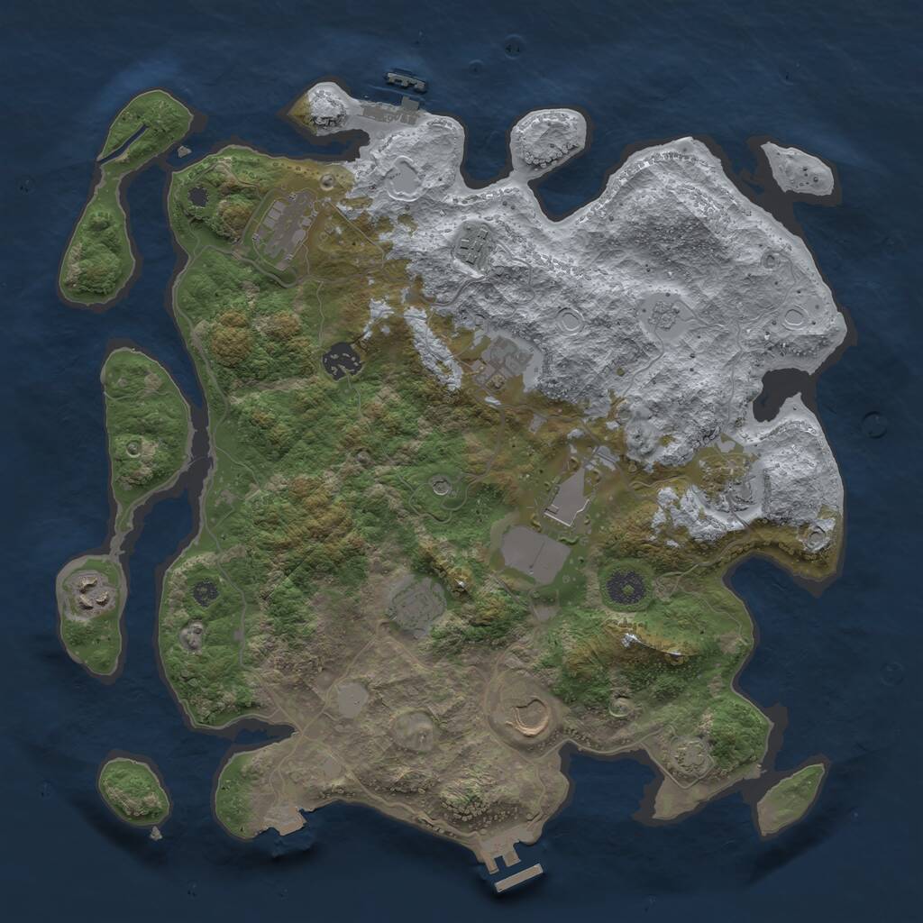 Rust Map: Procedural Map, Size: 3750, Seed: 564579185, 15 Monuments