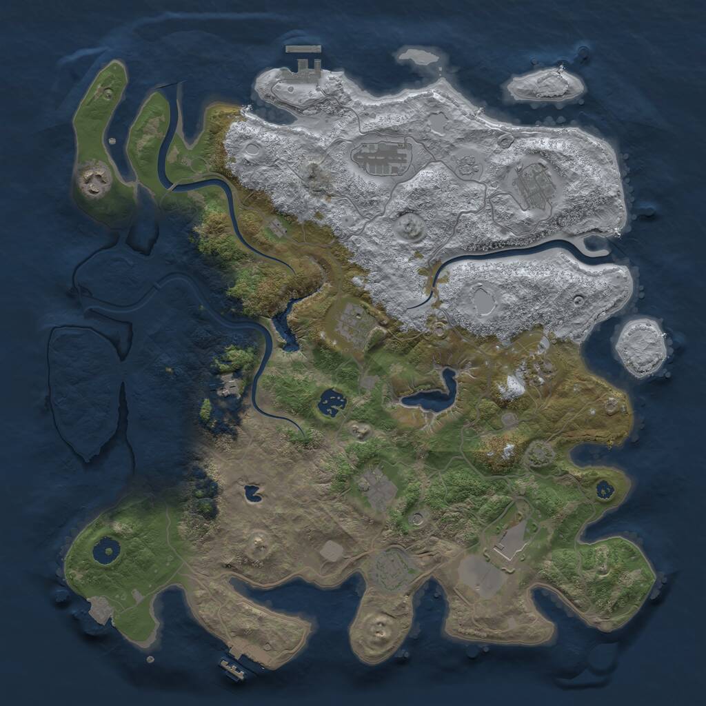Rust Map: Procedural Map, Size: 4000, Seed: 35440169, 16 Monuments