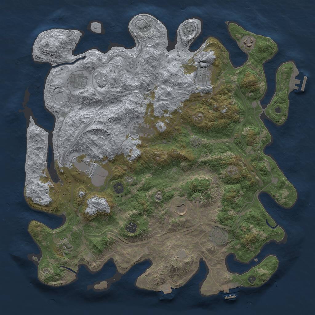 Rust Map: Procedural Map, Size: 4250, Seed: 1870069721, 16 Monuments