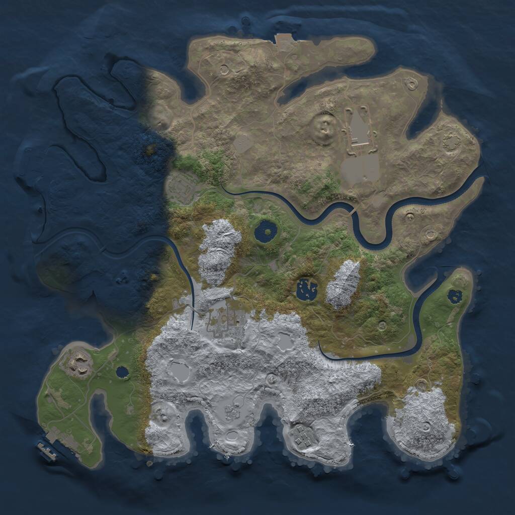 Rust Map: Procedural Map, Size: 3500, Seed: 218062176, 12 Monuments