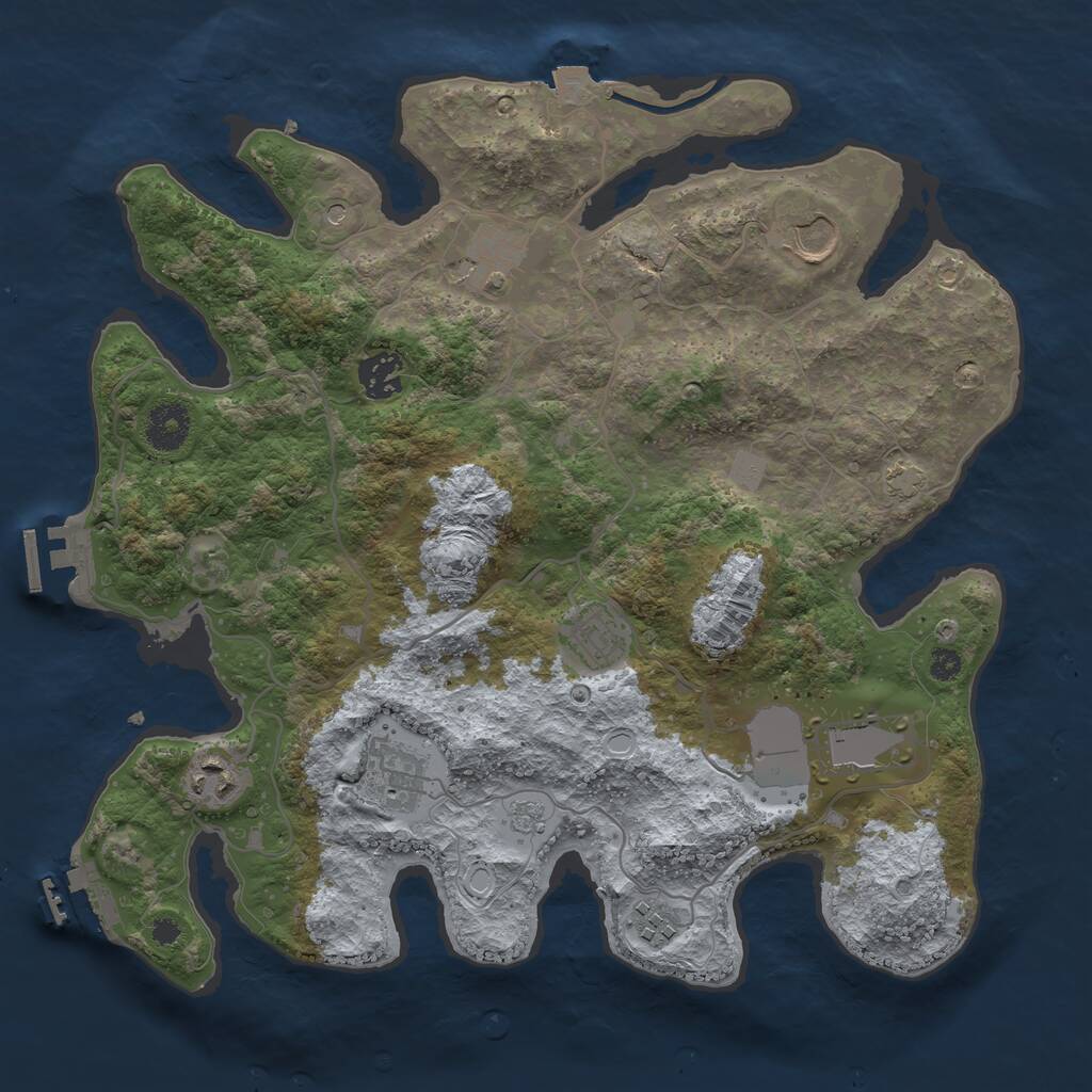 Rust Map: Procedural Map, Size: 3500, Seed: 218062176, 14 Monuments