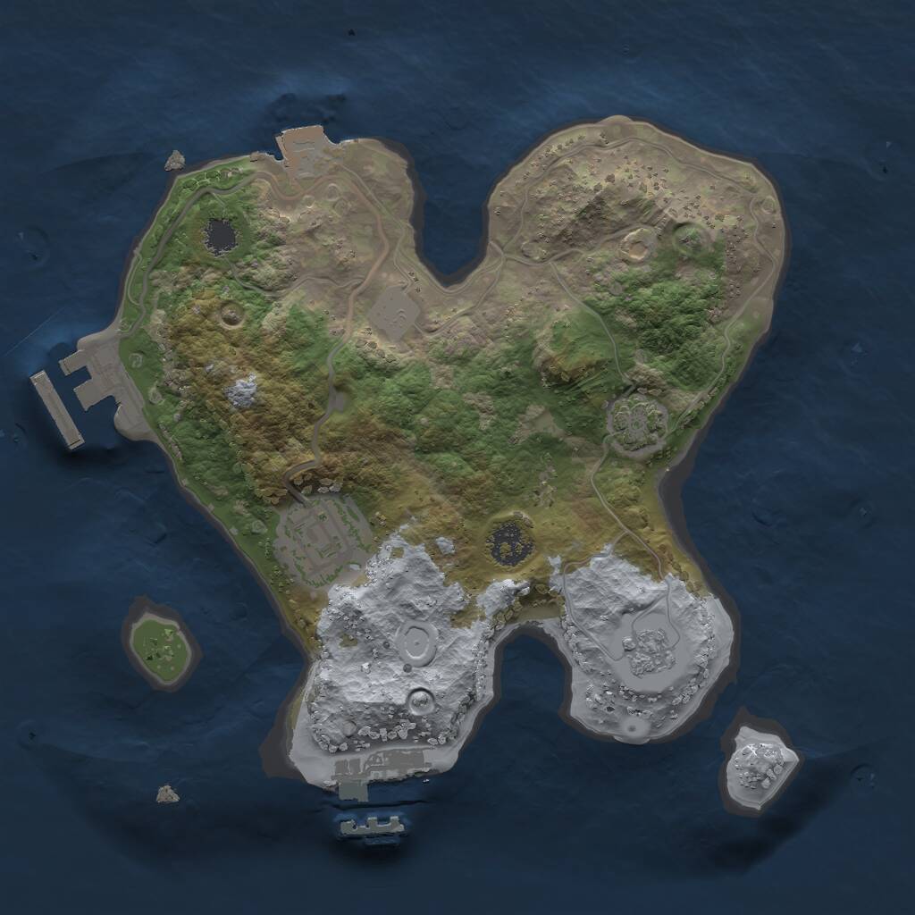 Rust Map: Procedural Map, Size: 2222, Seed: 50000, 6 Monuments