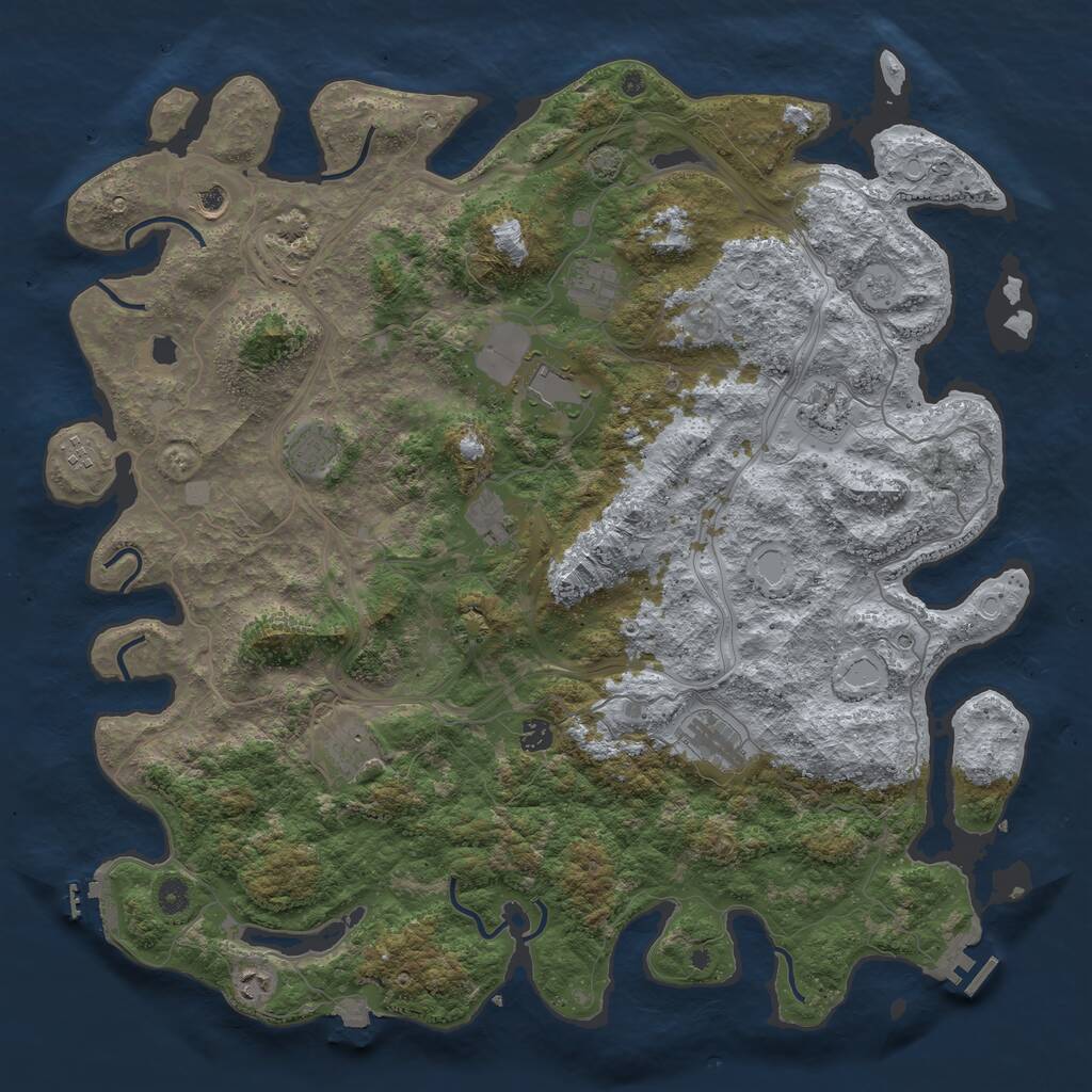 Rust Map: Procedural Map, Size: 4800, Seed: 8000, 17 Monuments
