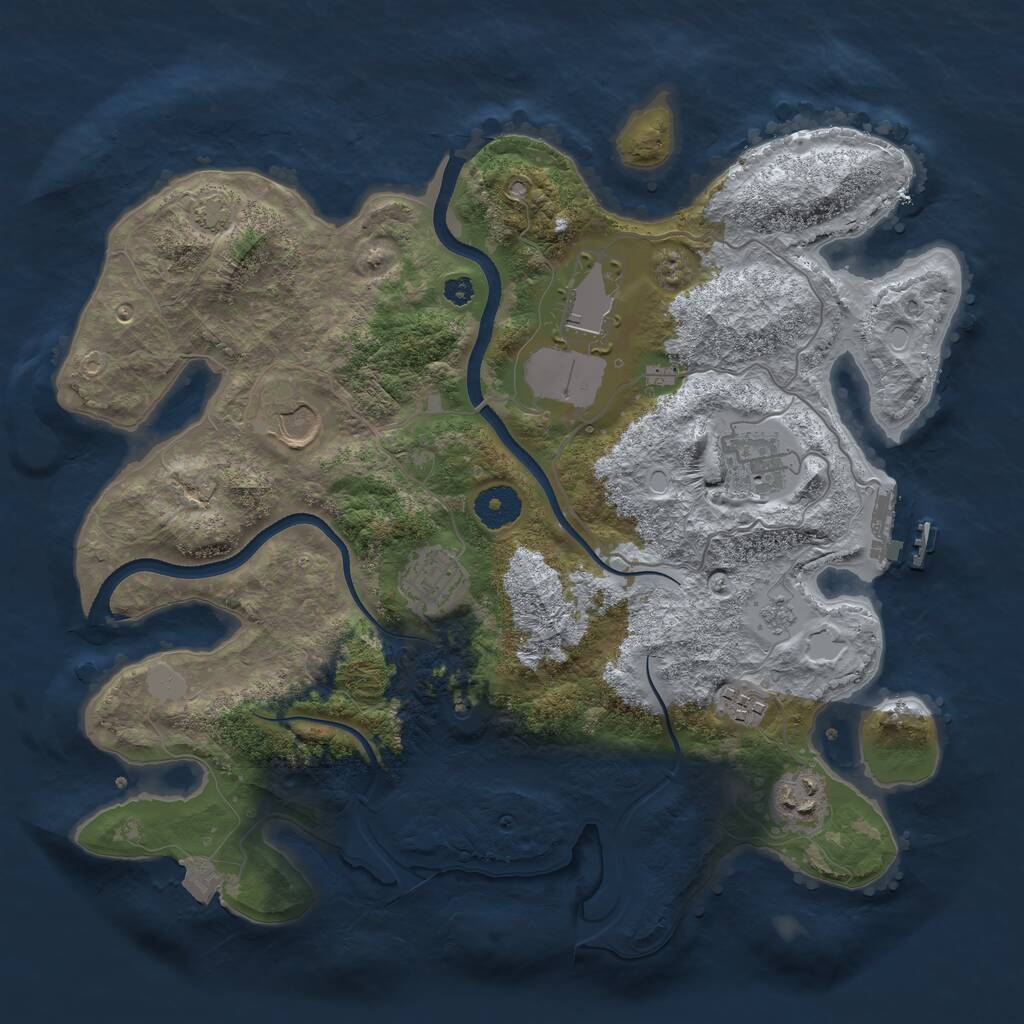 Rust Map: Procedural Map, Size: 3500, Seed: 1590722478, 11 Monuments