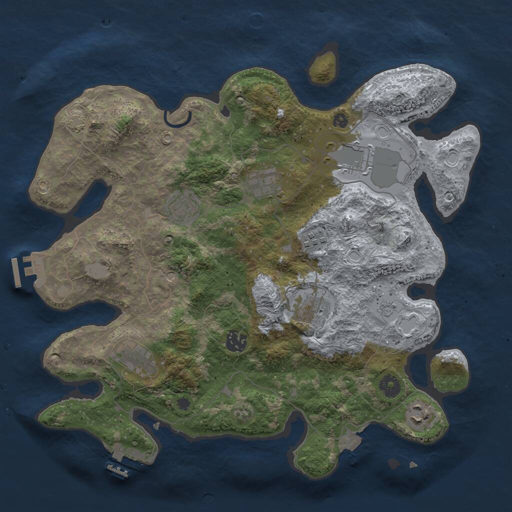 Rust Map: Procedural Map, Size: 3500, Seed: 1590722478, 14 Monuments