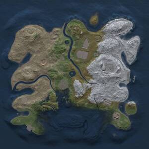 Thumbnail Rust Map: Procedural Map, Size: 3500, Seed: 1590722478, 11 Monuments