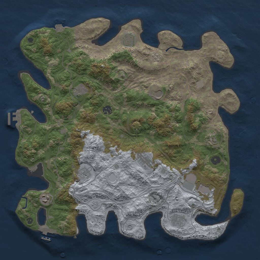 Rust Map: Procedural Map, Size: 4250, Seed: 218062176, 17 Monuments