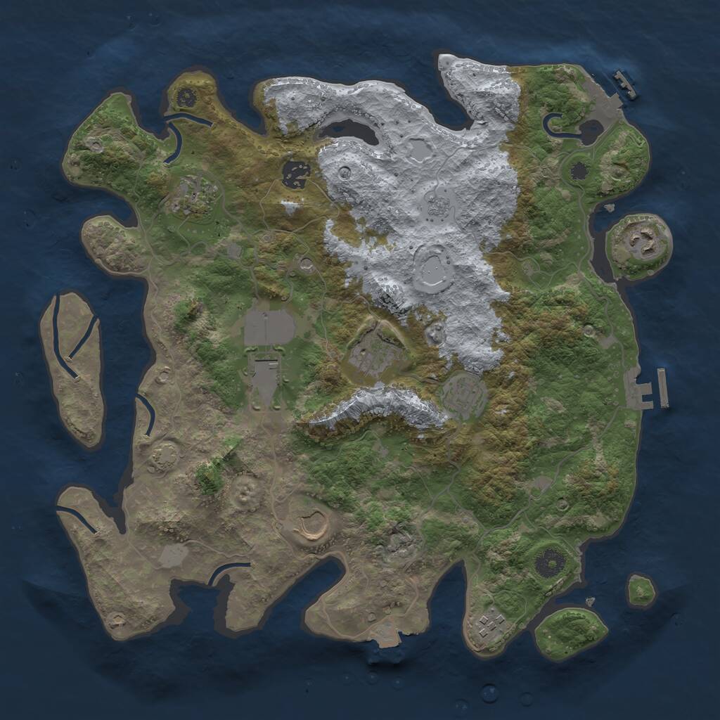 Rust Map: Procedural Map, Size: 3700, Seed: 998118, 14 Monuments