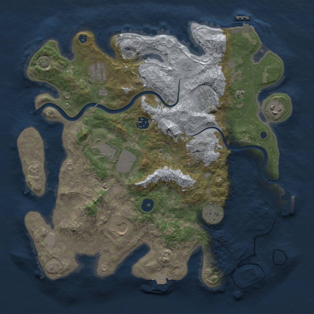 Rust Map: Procedural Map, Size: 3700, Seed: 998118, 13 Monuments
