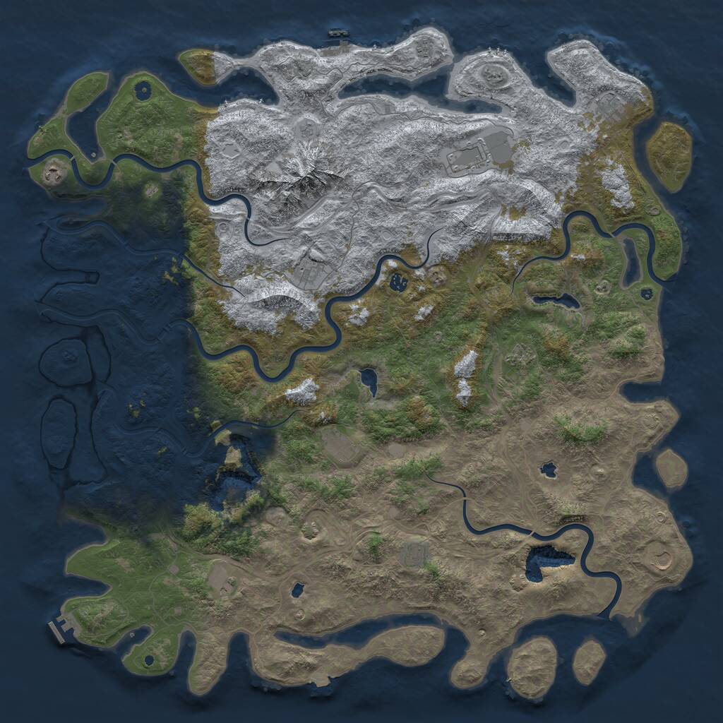 Rust Map: Procedural Map, Size: 6000, Seed: 2339, 17 Monuments