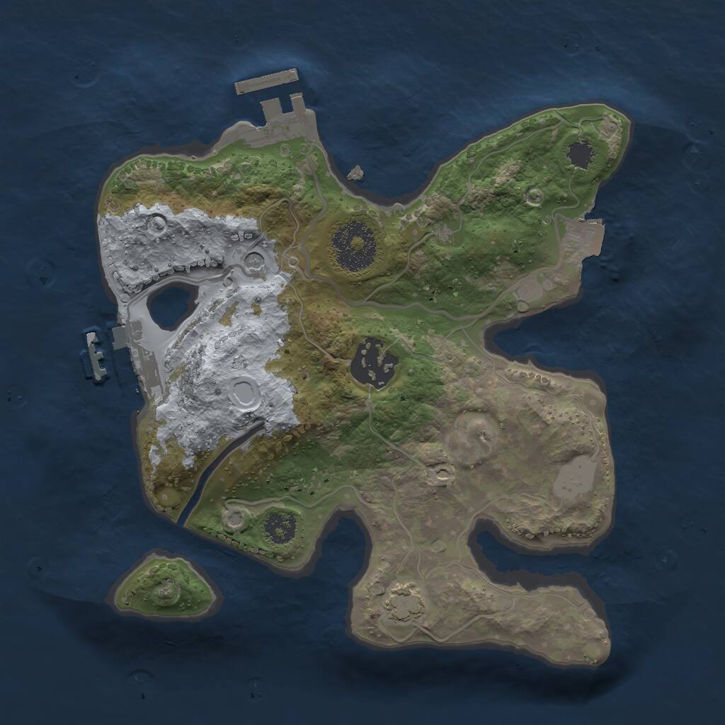 Rust Map: Procedural Map, Size: 2300, Seed: 594994893, 6 Monuments