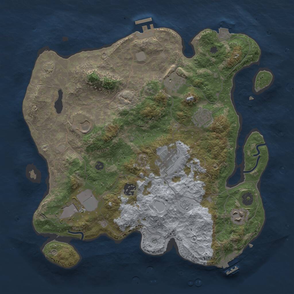 Rust Map: Procedural Map, Size: 3500, Seed: 378936418, 13 Monuments