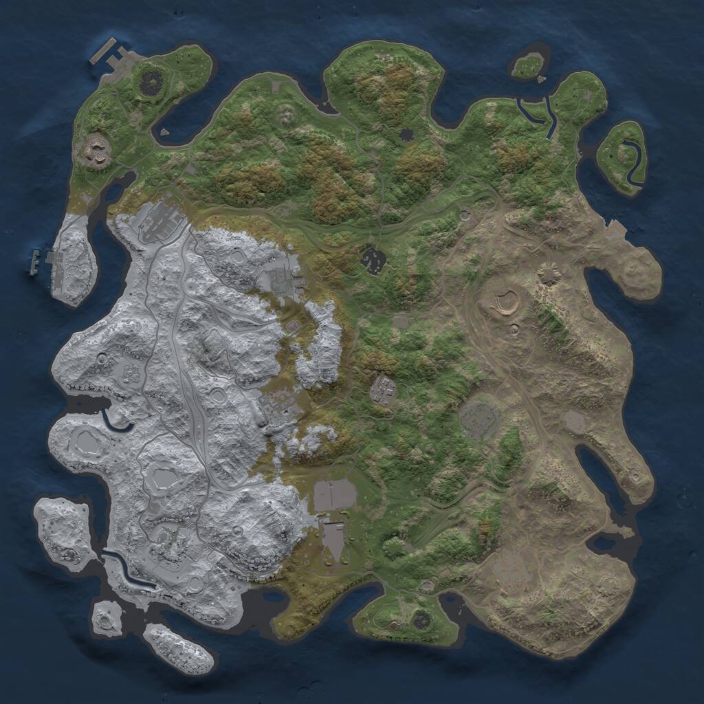Rust Map: Procedural Map, Size: 4250, Seed: 2109770724, 17 Monuments