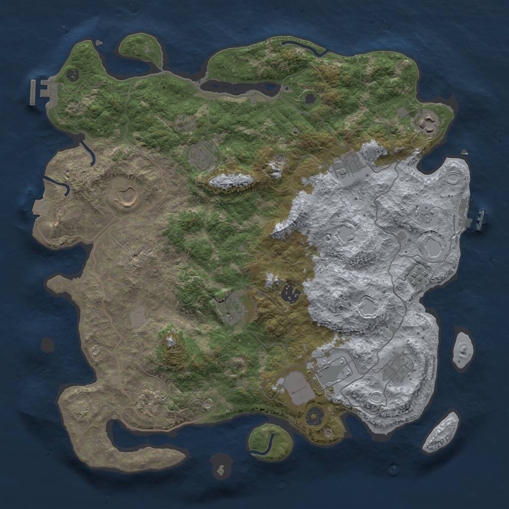 Rust Map: Procedural Map, Size: 4000, Seed: 399448762, 16 Monuments
