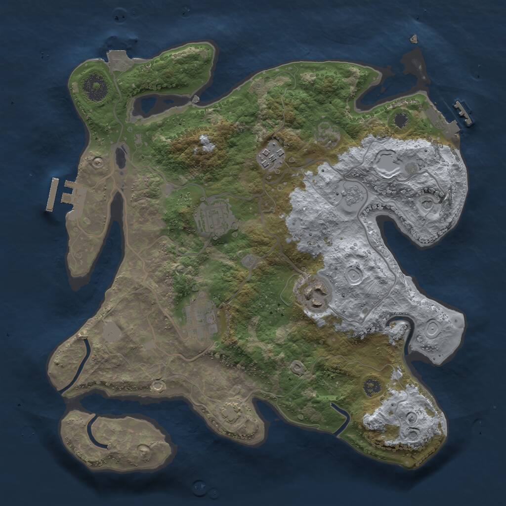 Rust Map: Procedural Map, Size: 3000, Seed: 226186029, 10 Monuments