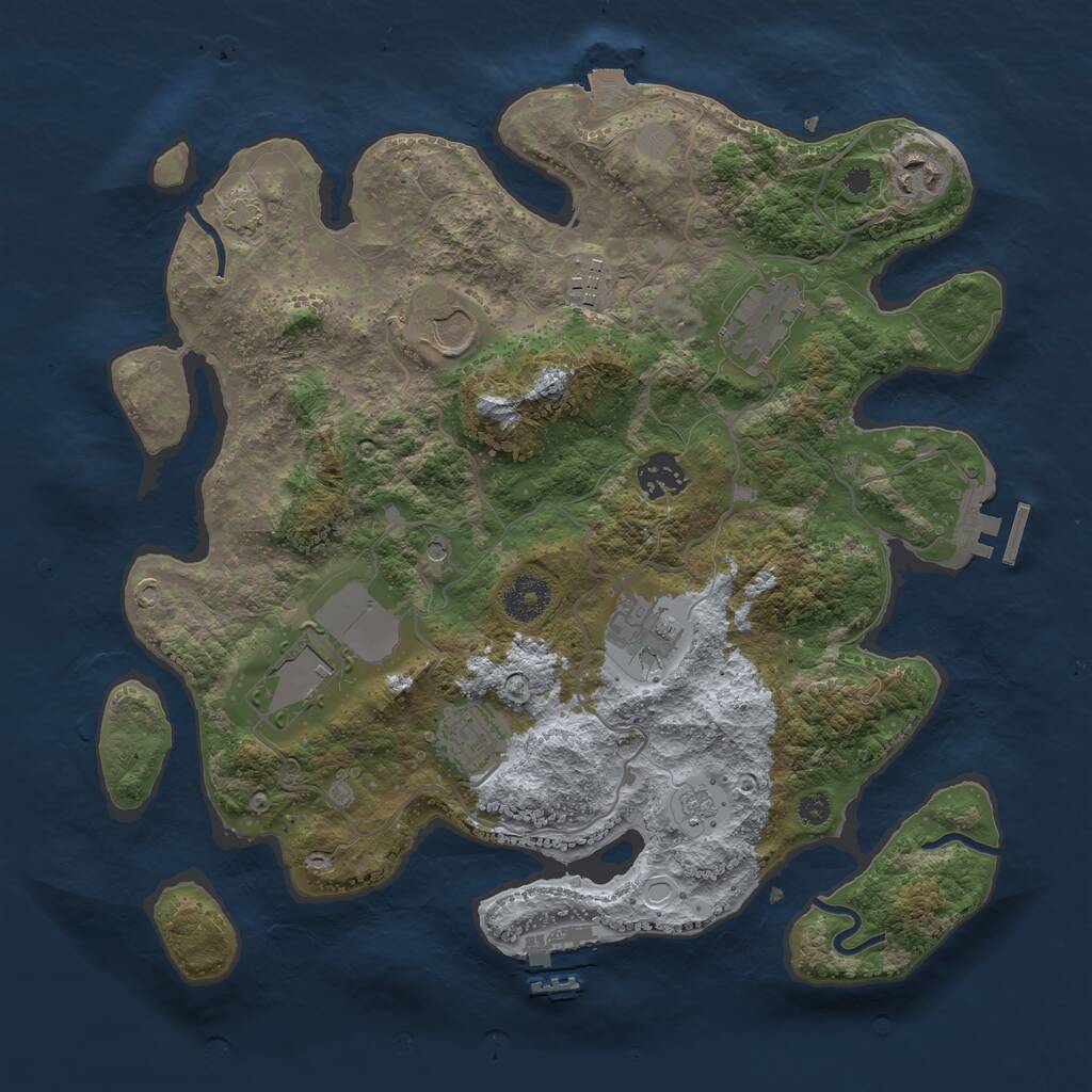 Rust Map: Procedural Map, Size: 3500, Seed: 785450680, 14 Monuments