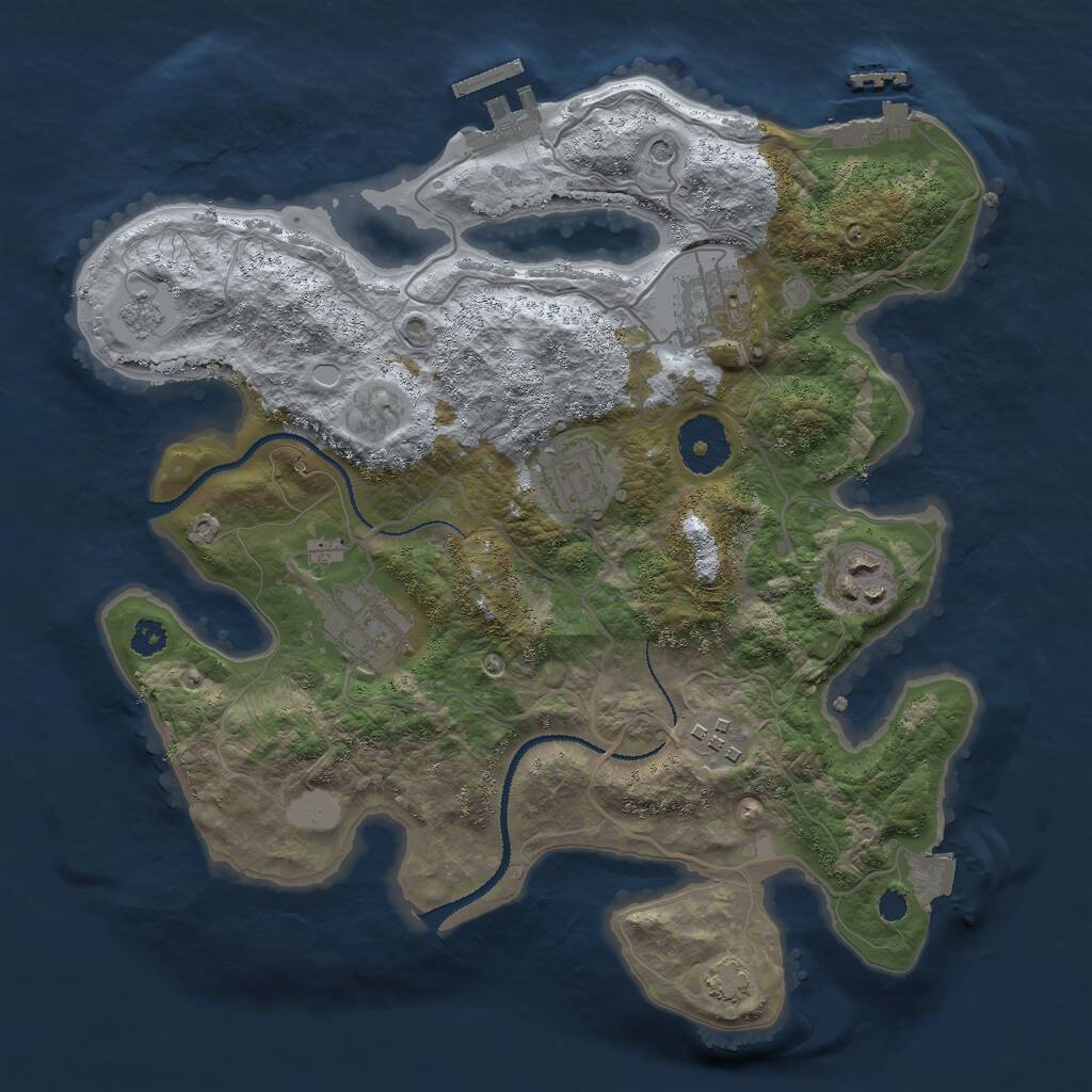 Rust Map: Procedural Map, Size: 3000, Seed: 11994, 11 Monuments