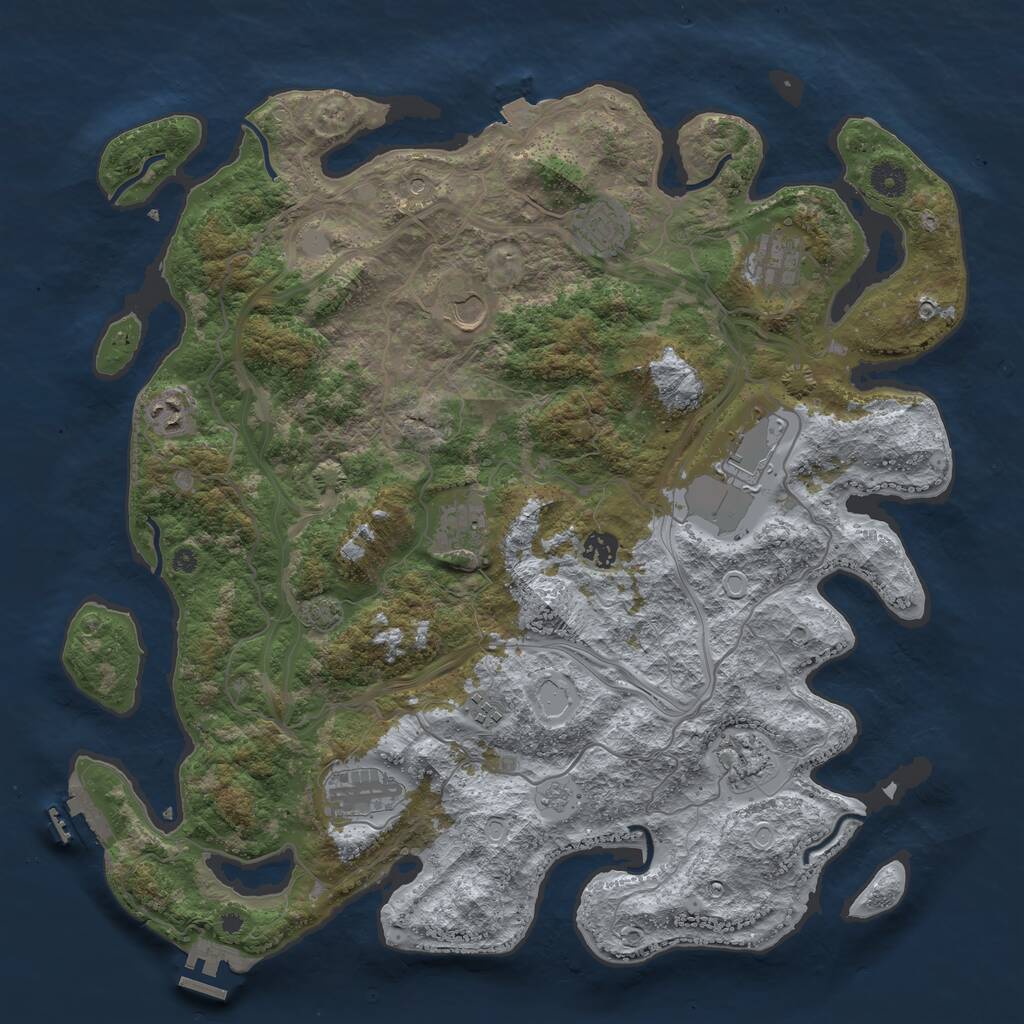 Rust Map: Procedural Map, Size: 4250, Seed: 778811, 16 Monuments