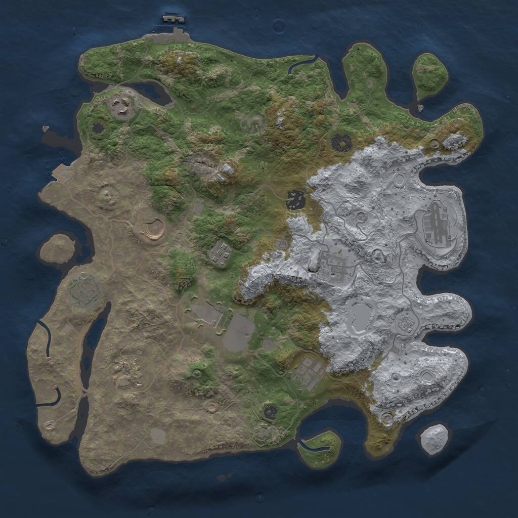 Rust Map: Procedural Map, Size: 3750, Seed: 5672, 15 Monuments