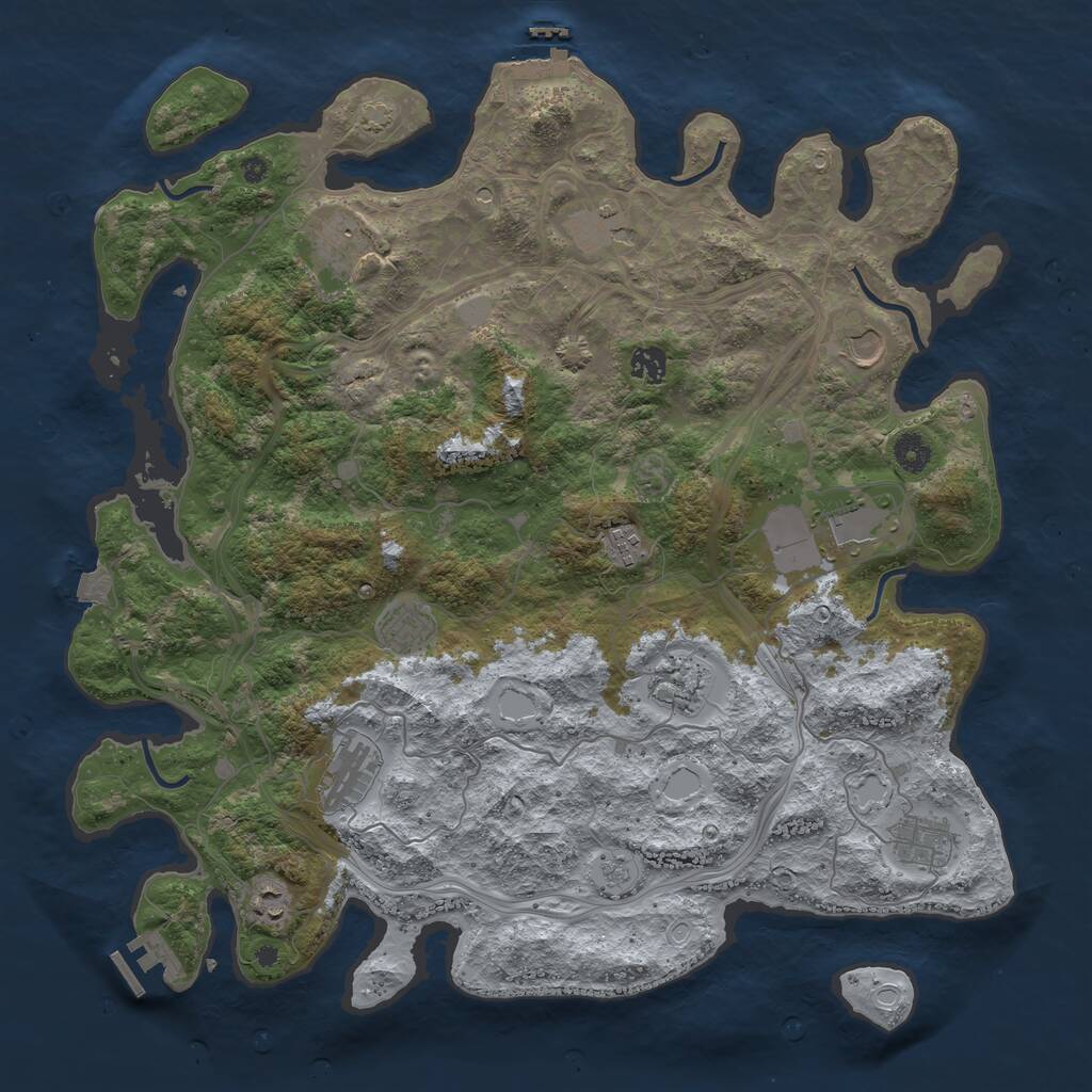 Rust Map: Procedural Map, Size: 4300, Seed: 16252418, 17 Monuments