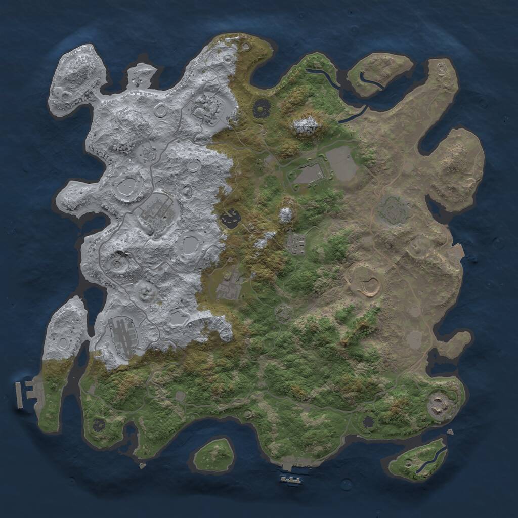 Rust Map: Procedural Map, Size: 4000, Seed: 168074037, 16 Monuments