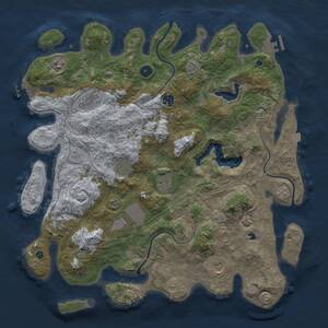 Thumbnail Rust Map: Procedural Map, Size: 4301, Seed: 758625, 15 Monuments
