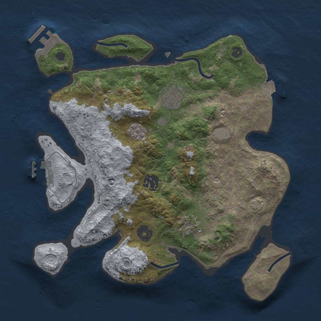 Rust Map: Procedural Map, Size: 3000, Seed: 89555491, 10 Monuments