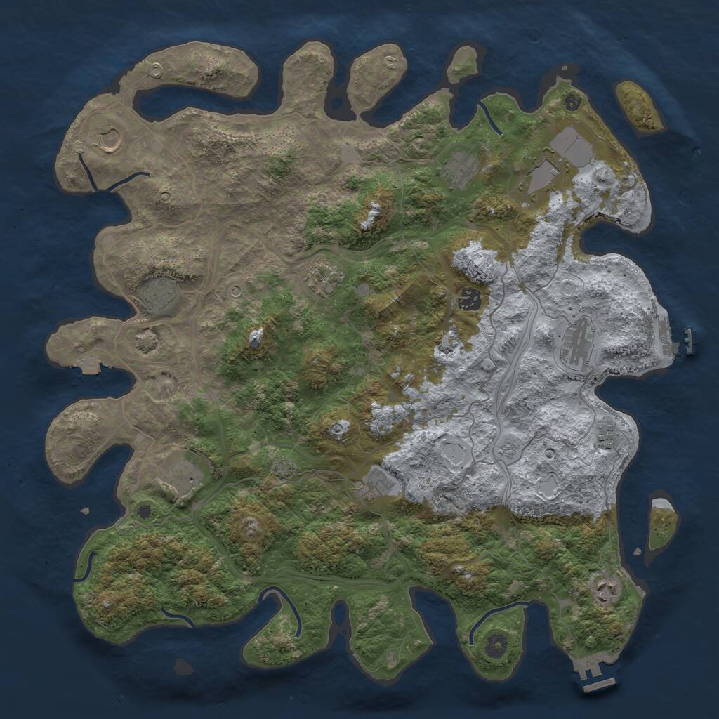 Rust Map: Procedural Map, Size: 4500, Seed: 769282915, 19 Monuments