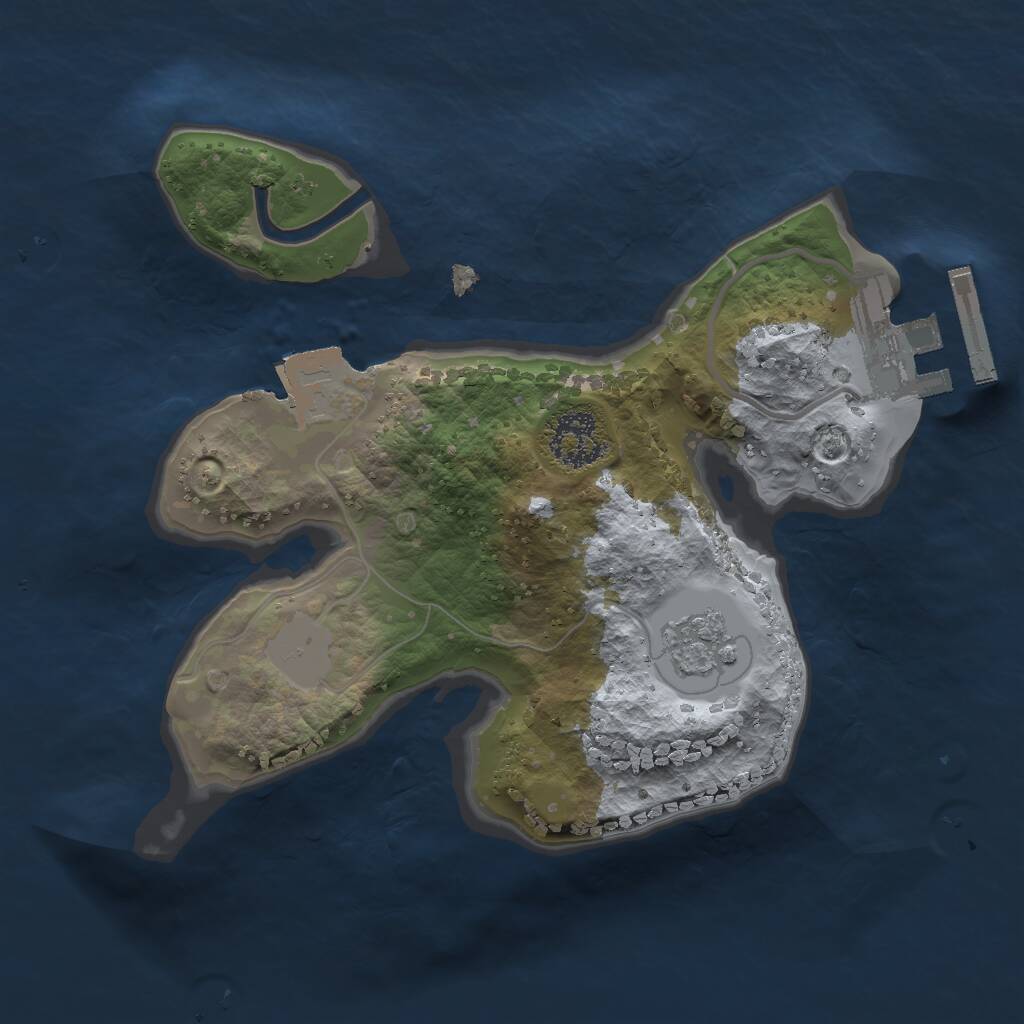 Rust Map: Procedural Map, Size: 1760, Seed: 1502184834, 3 Monuments