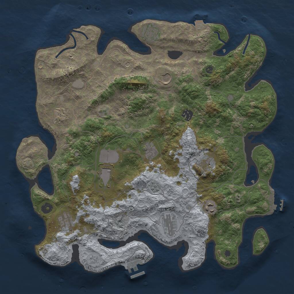 Rust Map: Procedural Map, Size: 4000, Seed: 2028541458, 17 Monuments