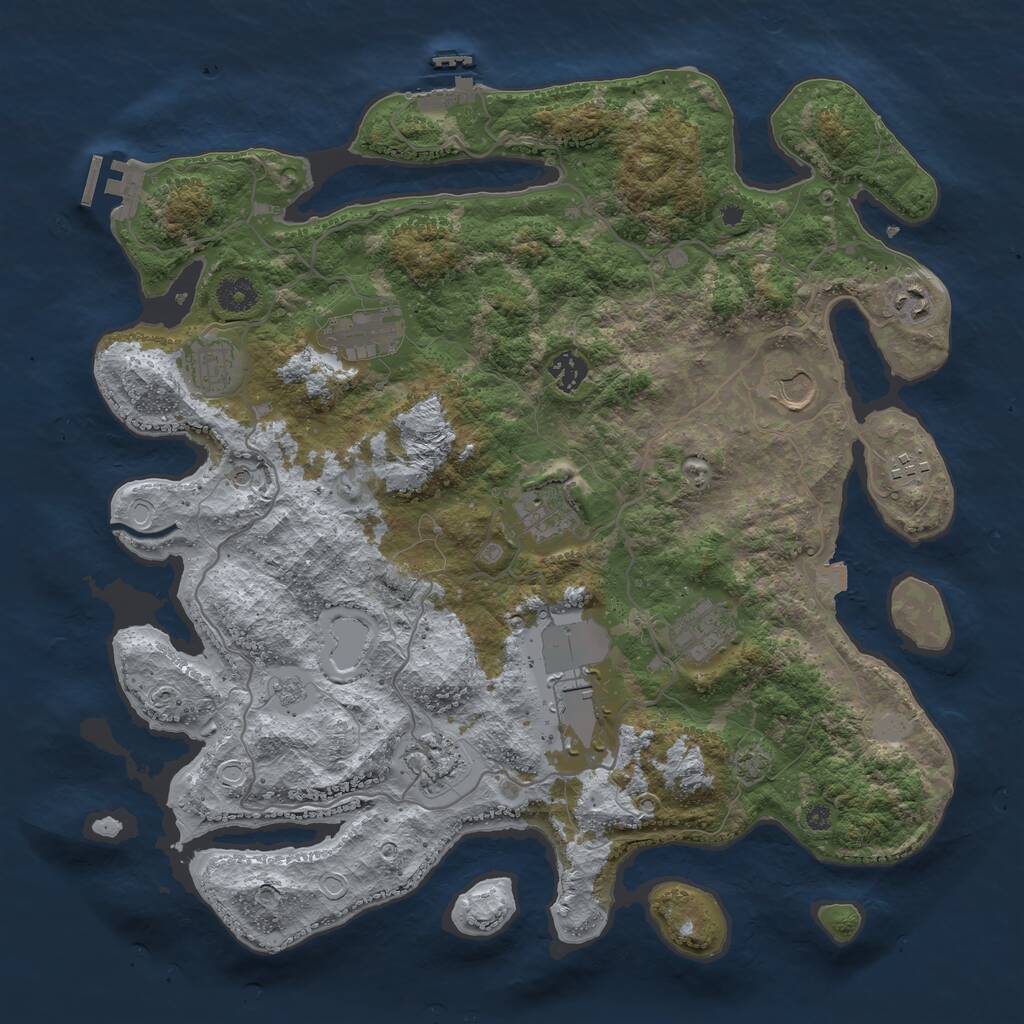 Rust Map: Procedural Map, Size: 4000, Seed: 1772838027, 16 Monuments