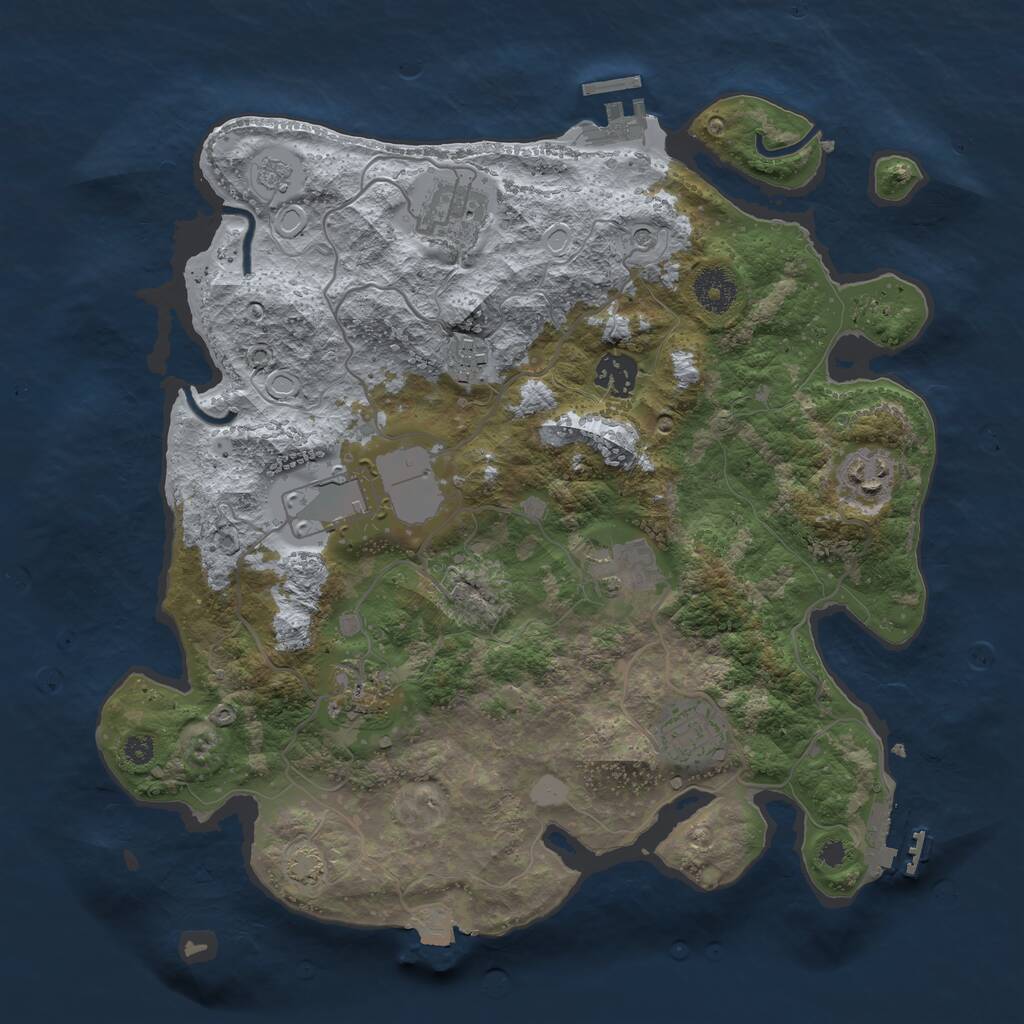 Rust Map: Procedural Map, Size: 3500, Seed: 1522569581, 14 Monuments