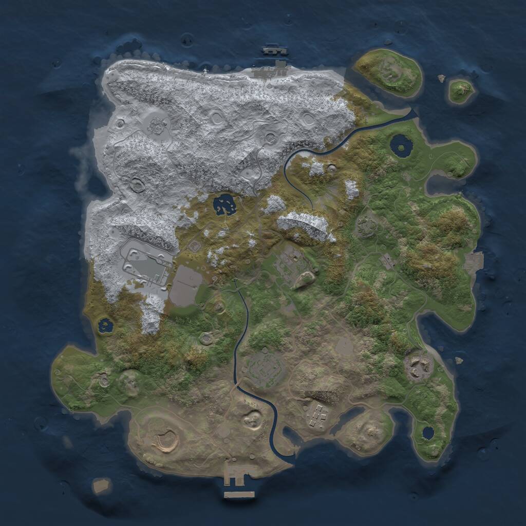 Rust Map: Procedural Map, Size: 3500, Seed: 1522569581, 13 Monuments