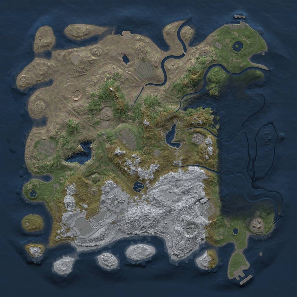 Rust Map: Procedural Map, Size: 4250, Seed: 1638872290, 16 Monuments