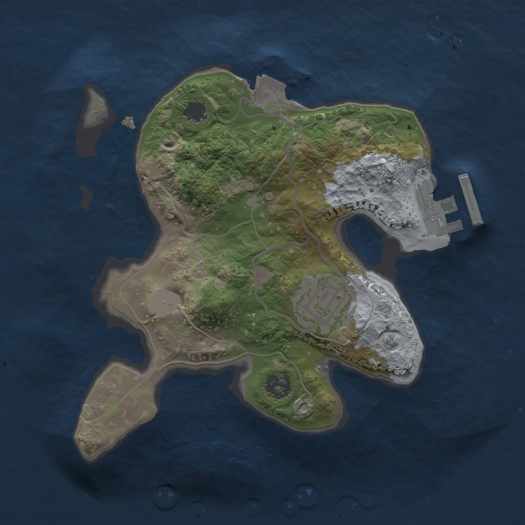 Rust Map: Procedural Map, Size: 2000, Seed: 1573993670, 3 Monuments