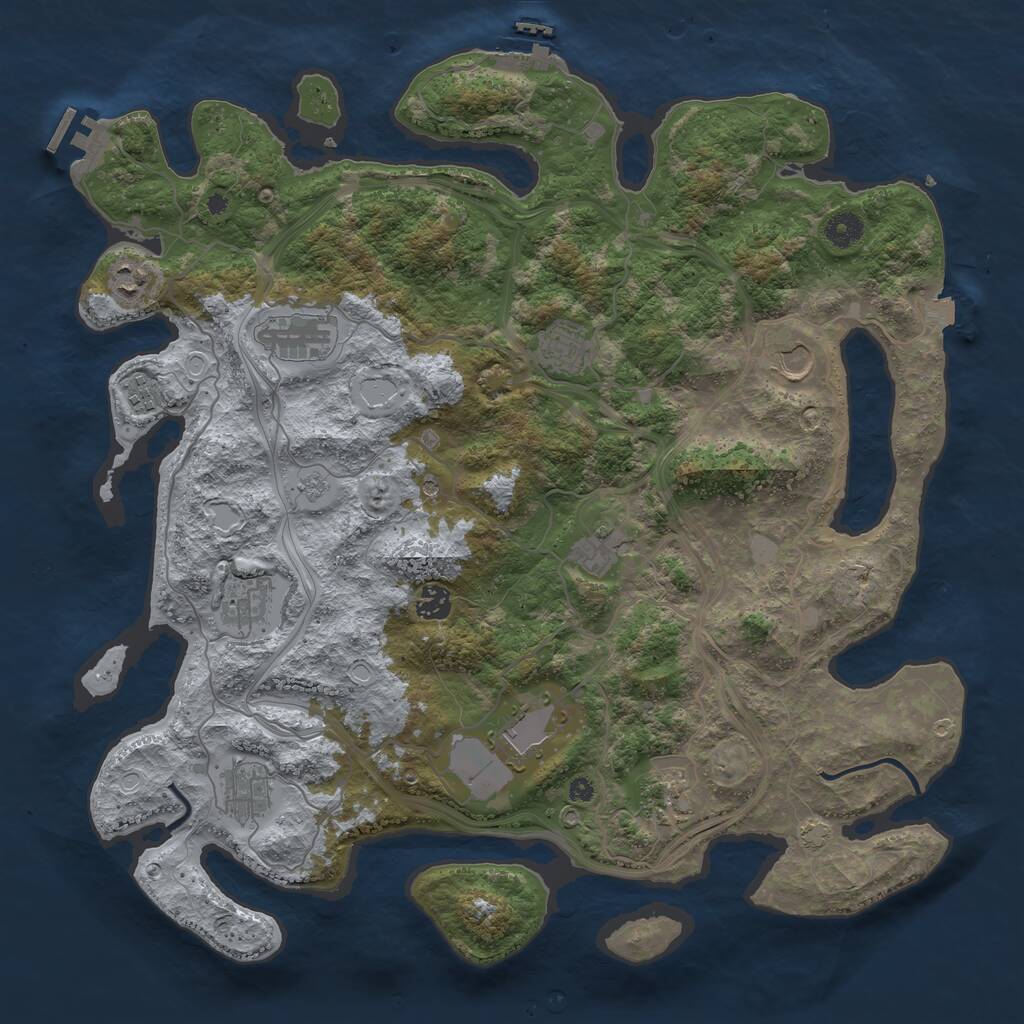 Rust Map: Procedural Map, Size: 4250, Seed: 1145144095, 17 Monuments