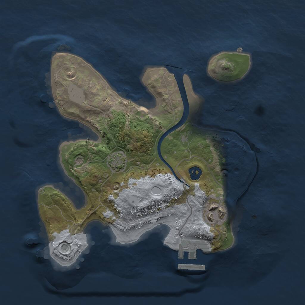Rust Map: Procedural Map, Size: 2250, Seed: 299545504, 4 Monuments