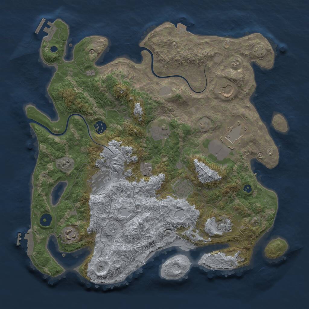 Rust Map: Procedural Map, Size: 3750, Seed: 216483906, 15 Monuments