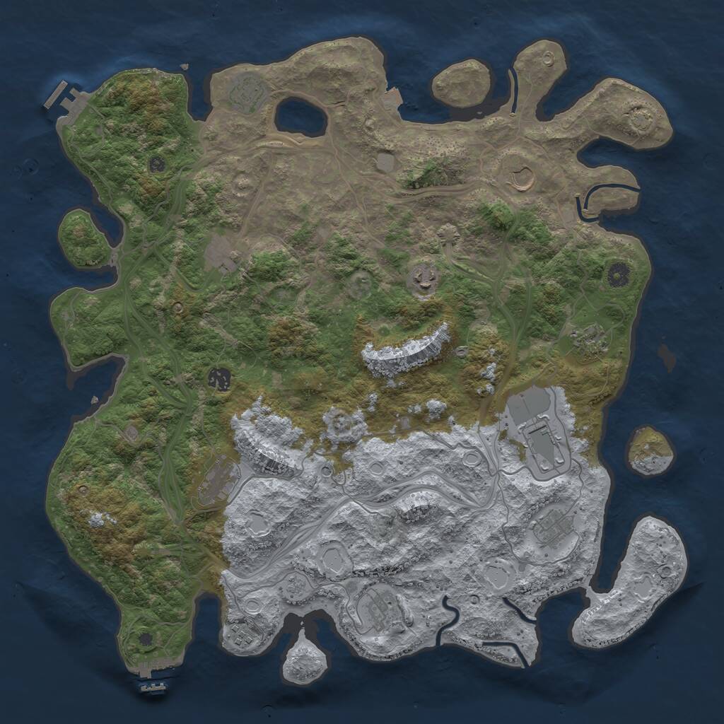 Rust Map: Procedural Map, Size: 4520, Seed: 50000, 17 Monuments