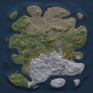 Thumbnail Rust Map: Procedural Map, Size: 3500, Seed: 1195233615, 14 Monuments