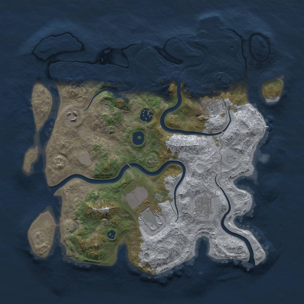 Rust Map: Procedural Map, Size: 3500, Seed: 832203422, 10 Monuments