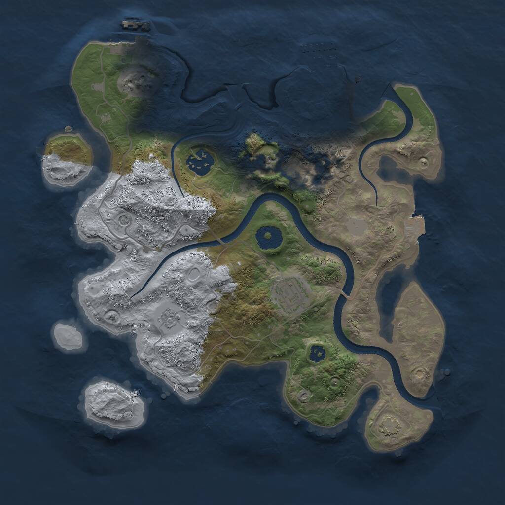 Rust Map: Procedural Map, Size: 3000, Seed: 2114558871, 8 Monuments