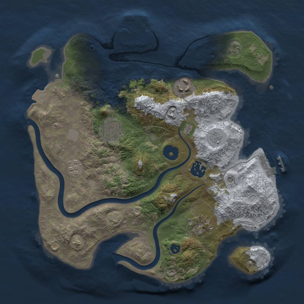 Rust Map: Procedural Map, Size: 3000, Seed: 76600637, 11 Monuments