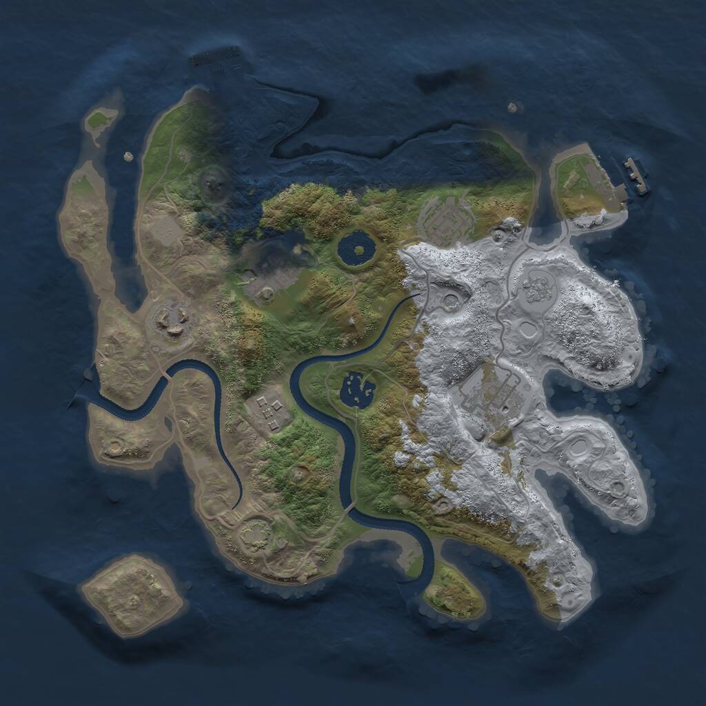 Rust Map: Procedural Map, Size: 3000, Seed: 300257429, 12 Monuments