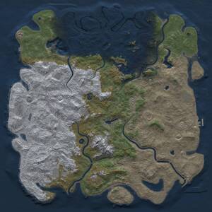 Thumbnail Rust Map: Procedural Map, Size: 6000, Seed: 23790622, 17 Monuments