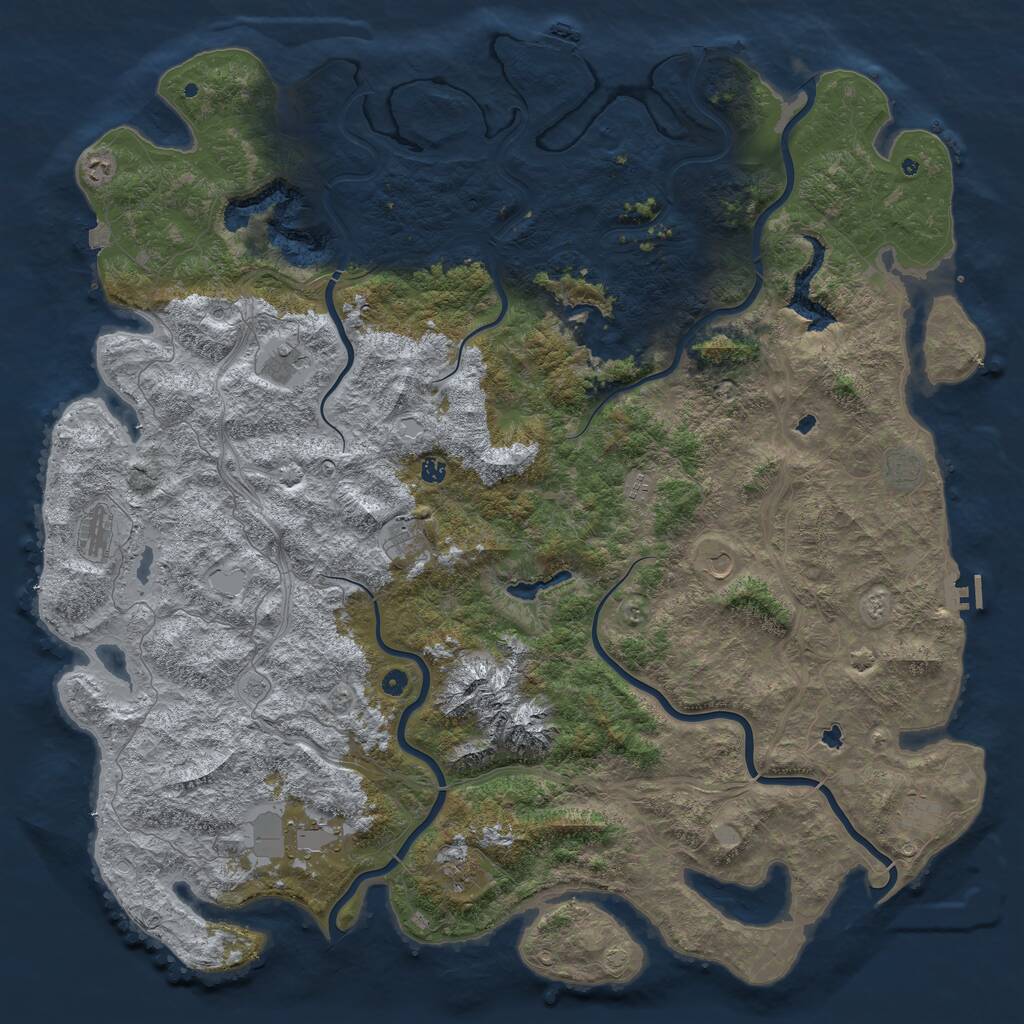 Rust Map: Procedural Map, Size: 6000, Seed: 23790622, 17 Monuments