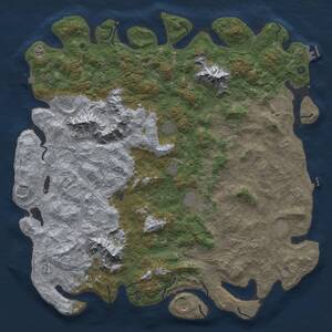 Thumbnail Rust Map: Procedural Map, Size: 6000, Seed: 23790622, 17 Monuments