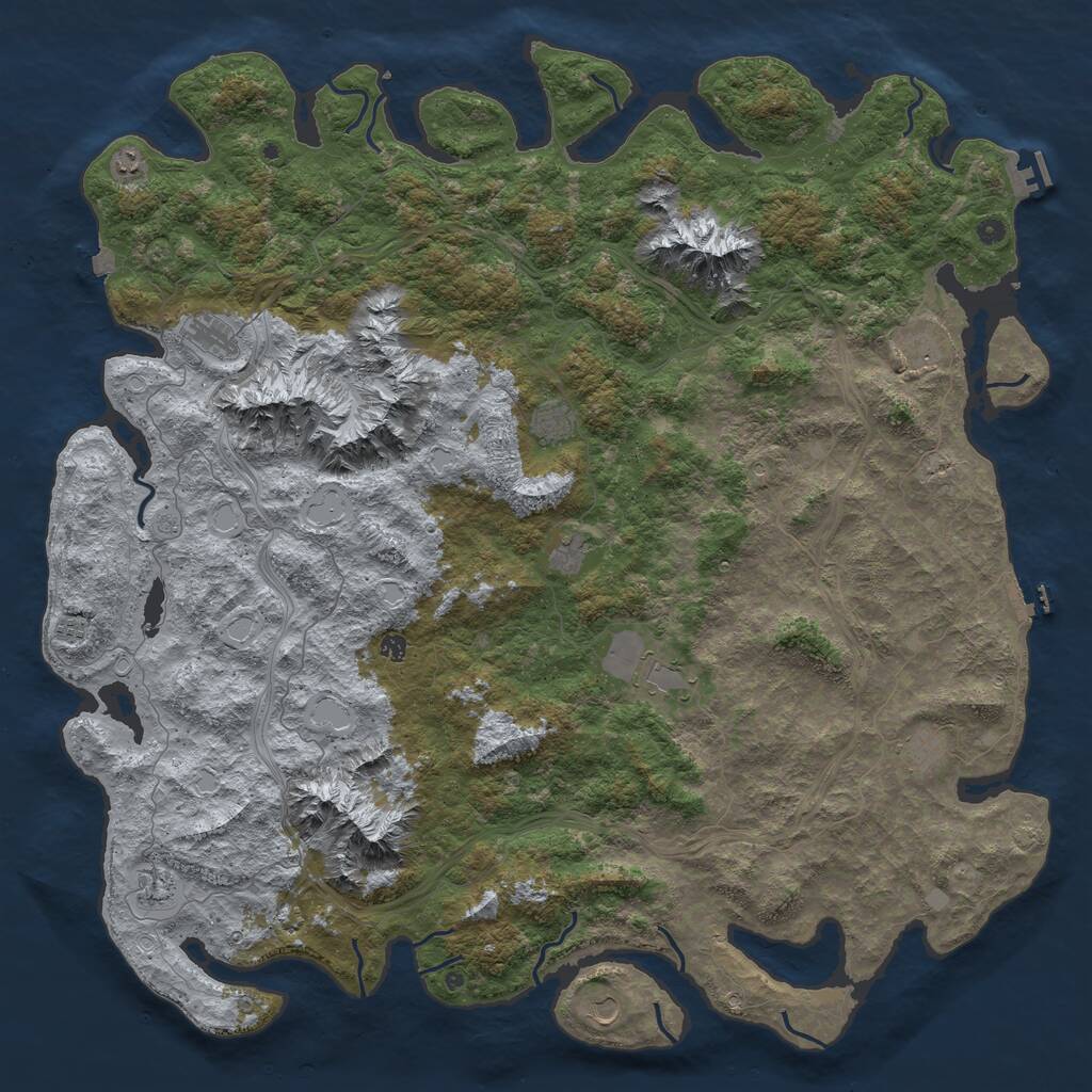 Rust Map: Procedural Map, Size: 6000, Seed: 23790622, 17 Monuments