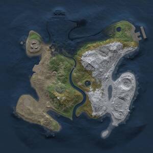 Thumbnail Rust Map: Procedural Map, Size: 2500, Seed: 570809288, 8 Monuments