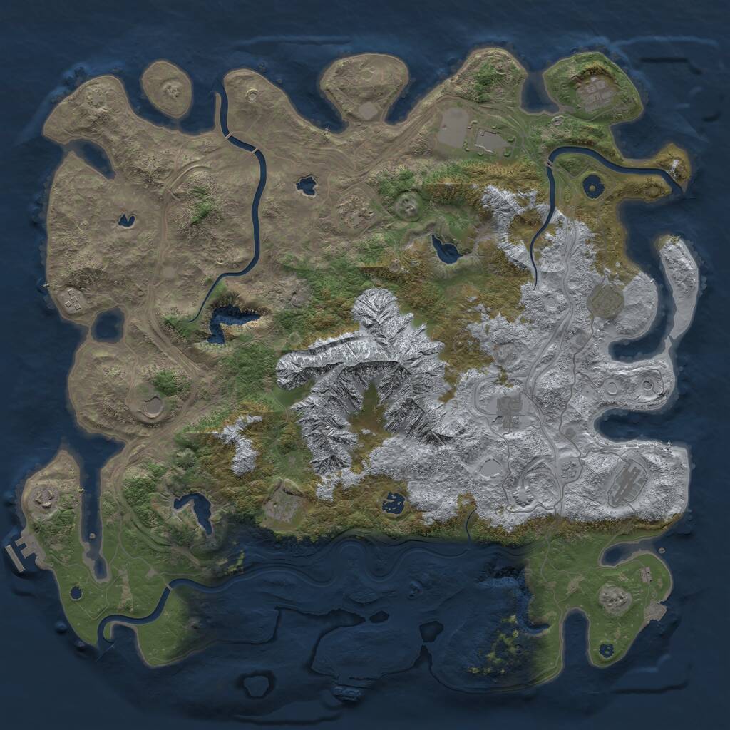 Rust Map: Procedural Map, Size: 5000, Seed: 25092005, 17 Monuments